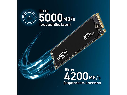 CRUCIAL P3 Plus NVMe M.2 2280SS Festplatte, 1000 GB SSD M.2 via NVMe, intern CRUCIAL P3 Plus NVMe M.2 2280SS Festplatte, 1000 GB SSD M.2 via NVMe, intern